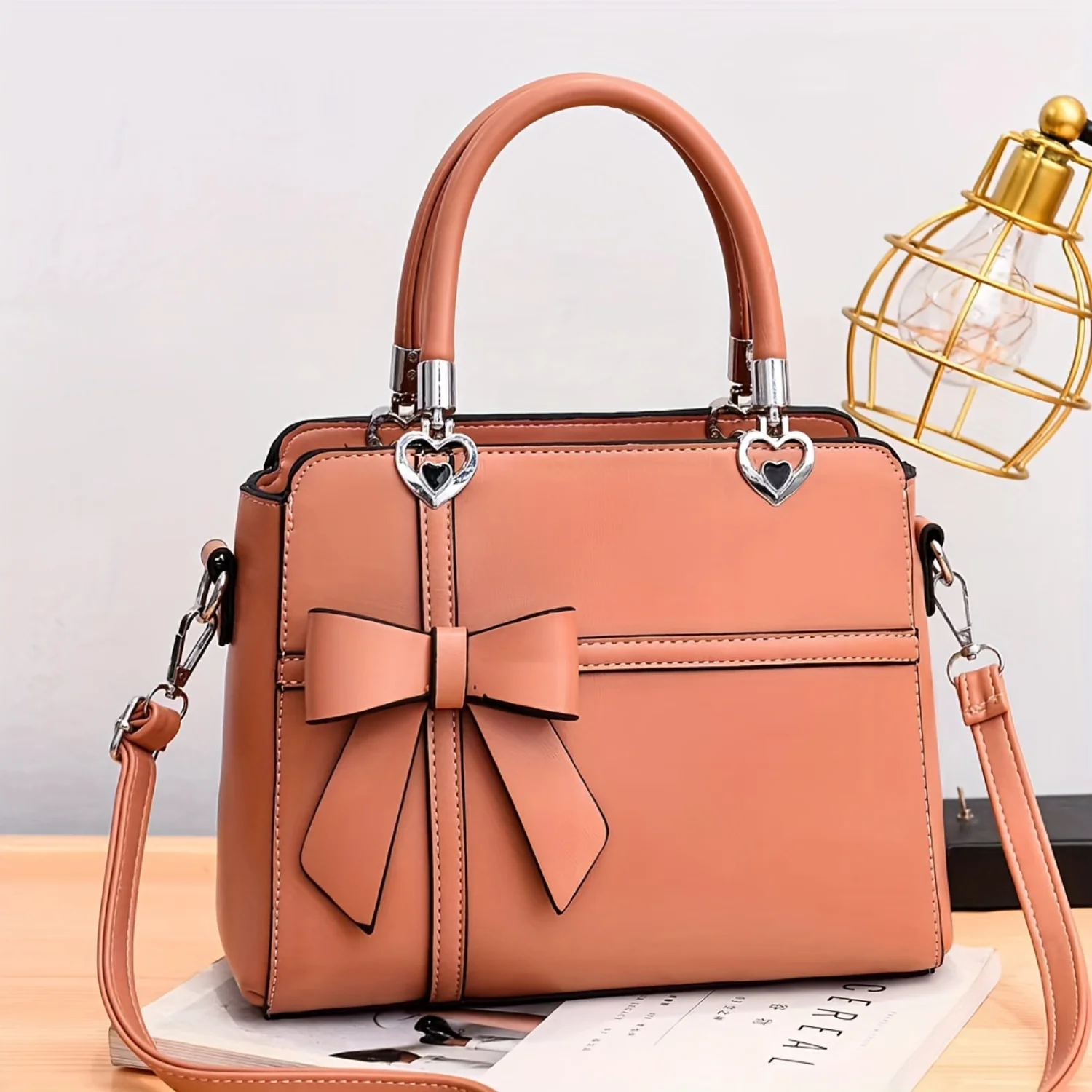 Sweet Bowknot Handbag, Solid Color Crossbody Bag, Elegant Fashion Satchel Purse For Women Treat bags Mylar bag Makeup Weed bags