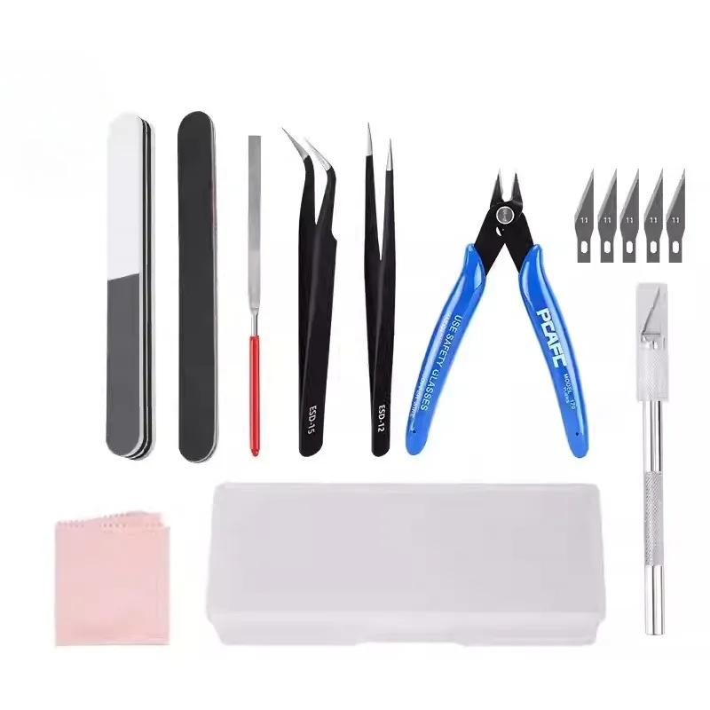 3D printer accessories, model polishing tools set, Gundam model figurine tool kit, tweezers, scissors, pliers
