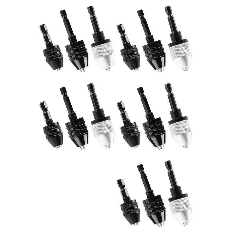 ptst-15pcs-1-4-inch-hex-shank-keyless-drill-chuck-quick-change-adapter-converter-impact-drills-bits-electric-tool