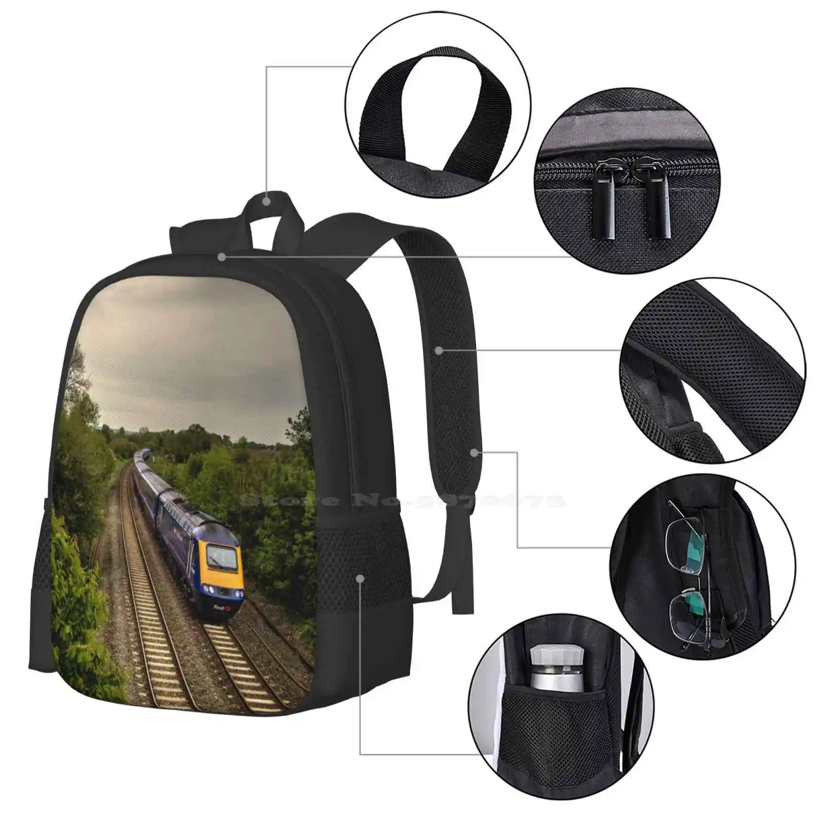 Willand Hst Teen College Student Backpack Pattern Design Bags Willand Hst First Great Western High Speed Train Railways British