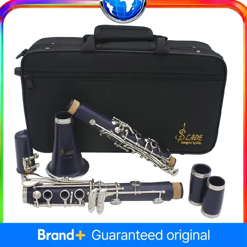 

SLADE 17-клавишный синий кларнет B-Flat, АБС-пластик, посеребренный, с серебряными клавишами и бакелитовым материалом, включая аксессуары для музыкантов