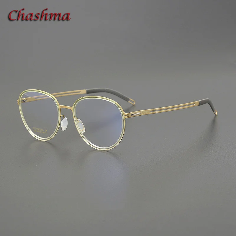 Chashma Prescription Glasses Round Retro Eyeglasses Frames Acetate Pure Titanium Women Myopia Presbyopia Spectacles for Men