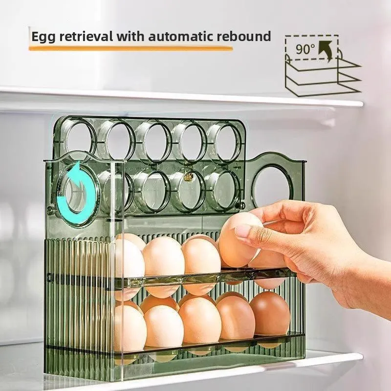 Large Capacity Egg Storage Box Side Door Refrigerator Organizer Egg Holder Flip Design for Better Arrangement And Preservation