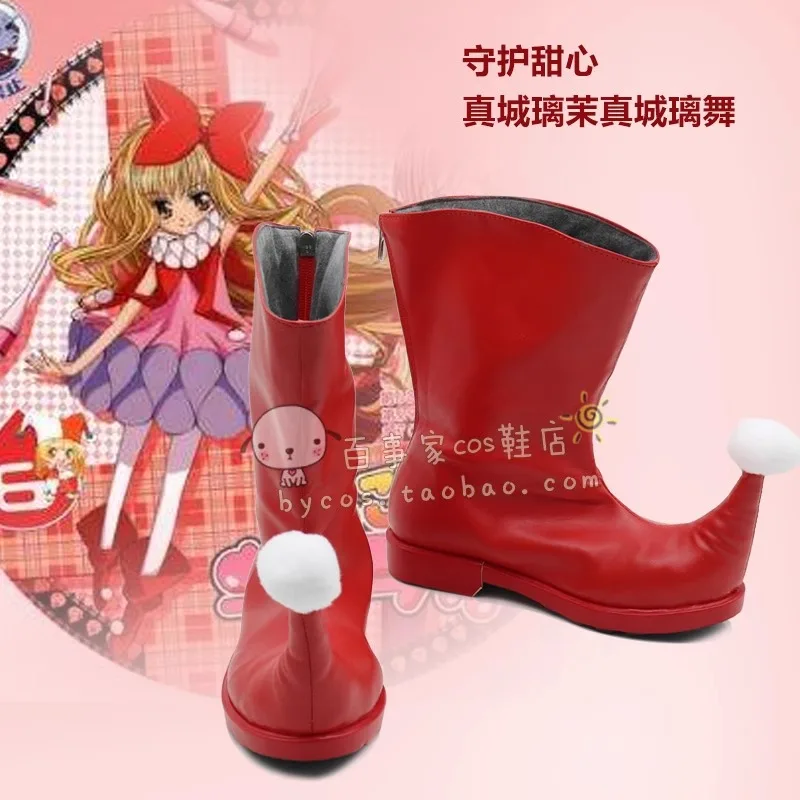 

Shugo Chara Mashiro Rima Обувь для косплея Красные костюмированные туфли Сапоги ручной работы из искусственной кожи