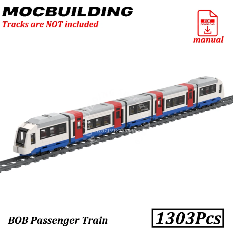 Passenger Train BOB Train Display Model City Railway MOC Building Blocks Brick Toys Construction Gift Present
