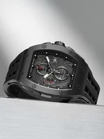 TSAR BOMBA Watch for Men Luxury Quartz Tonneau Wristwatch Sapphire Chronograph Waterproof Clock Valentine's day Gift 2023 New photo 4