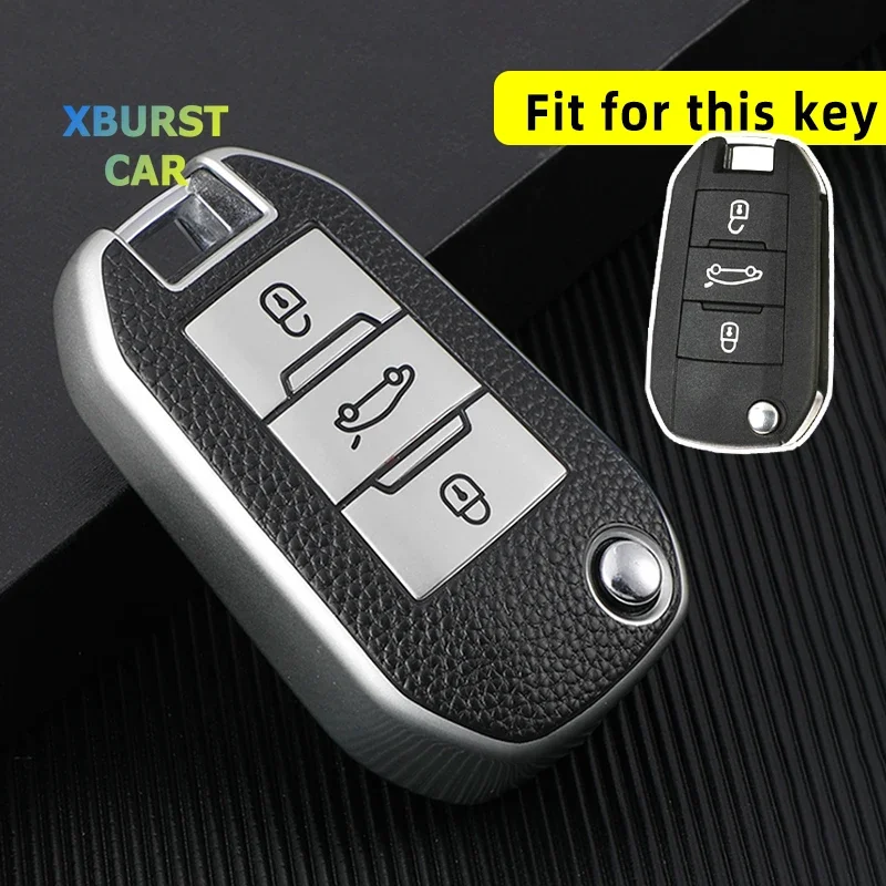 TPU Leather Shell Holder Fob For Peugeot 208 2008 308 3008 408 508 107 301 Citroen C4 CACTUS C5 DS4 DS5 Car Key Cover Case