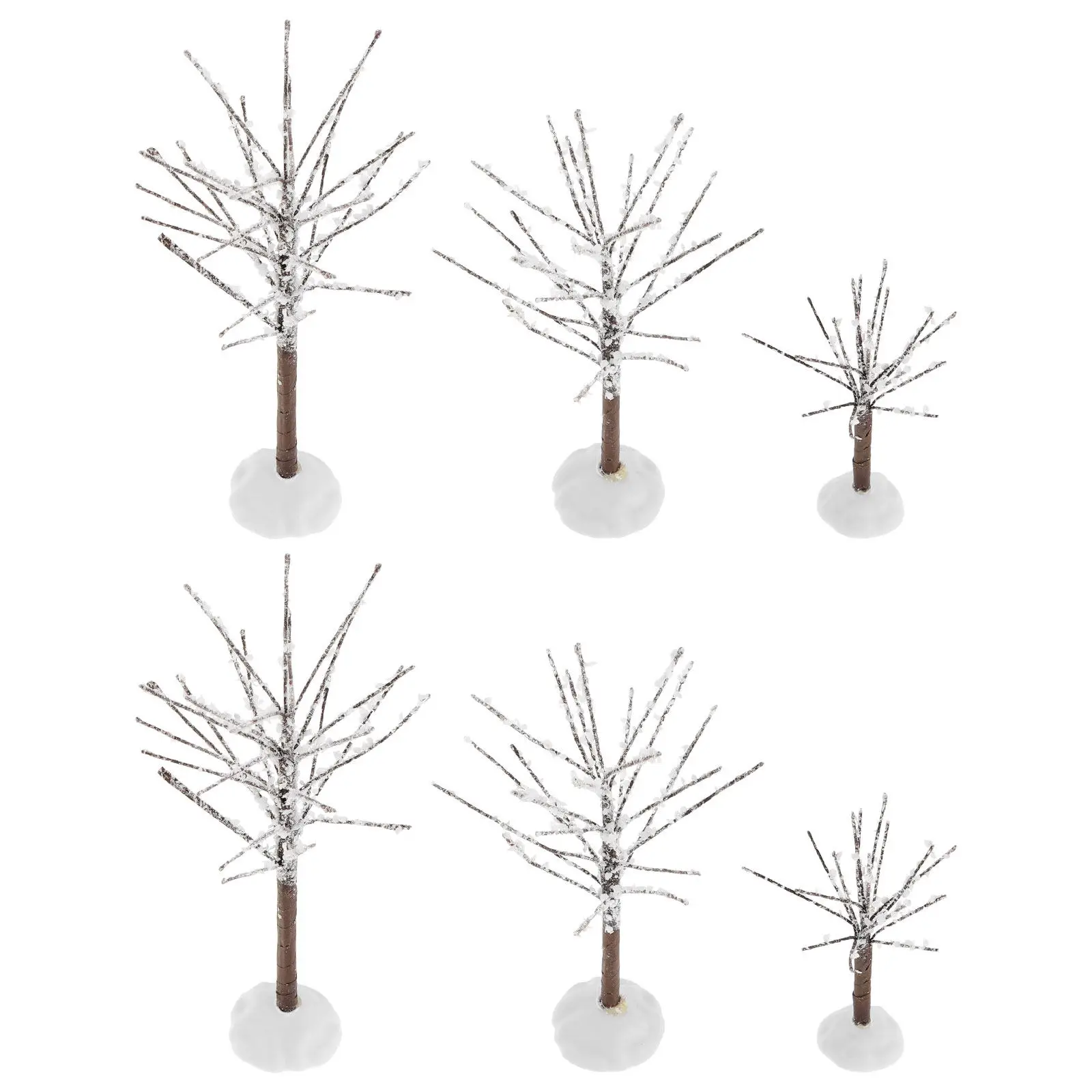 

6Pcs Miniature Snow Frost Trees Realistic Detailing Small Winter Landscape Scenery Trees for Sand Table DIY Craft Supplies