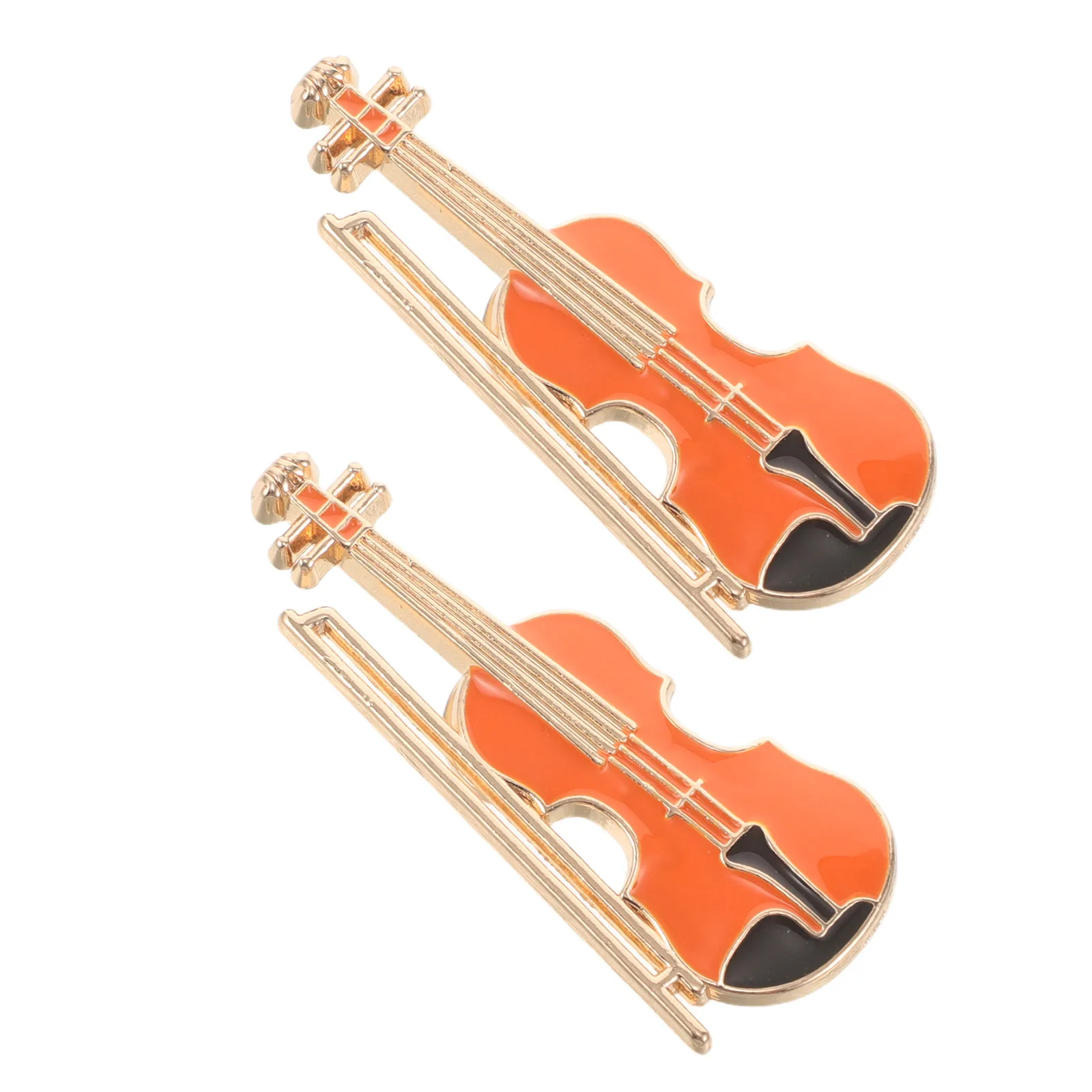 2Pcs Violin Brooch Pin Heavy Duty Alloy Music Badge Lapel Pin Music Teacher Gift Concert Recital Gift Fashion Lapel Brooch - view 3