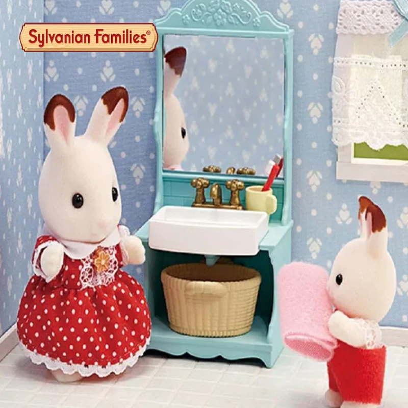 حقيقية في المخزون عائلات سيلفانيان مجموعة الحمام سلسلة ألعاب لطيفة عمل الشكل سطح المكتب الديكور فتاة هدية عيد ميلاد ﻿