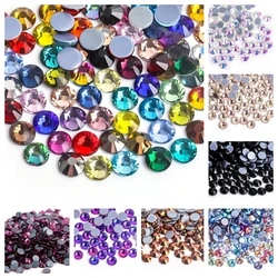 Strass Glitter Strass para Vestuário, Cristal de Vidro Flatback, Pedras Hot Fix, Ferro em Strass, ss3,ss4,ss8,ss12,ss34