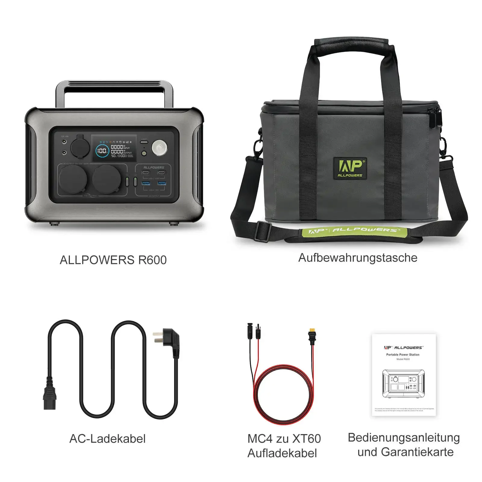 L2025ALLPOWERS R600 Portable Power Station 600W Solar Generator Power Bank Emergency Power Supply for Camping