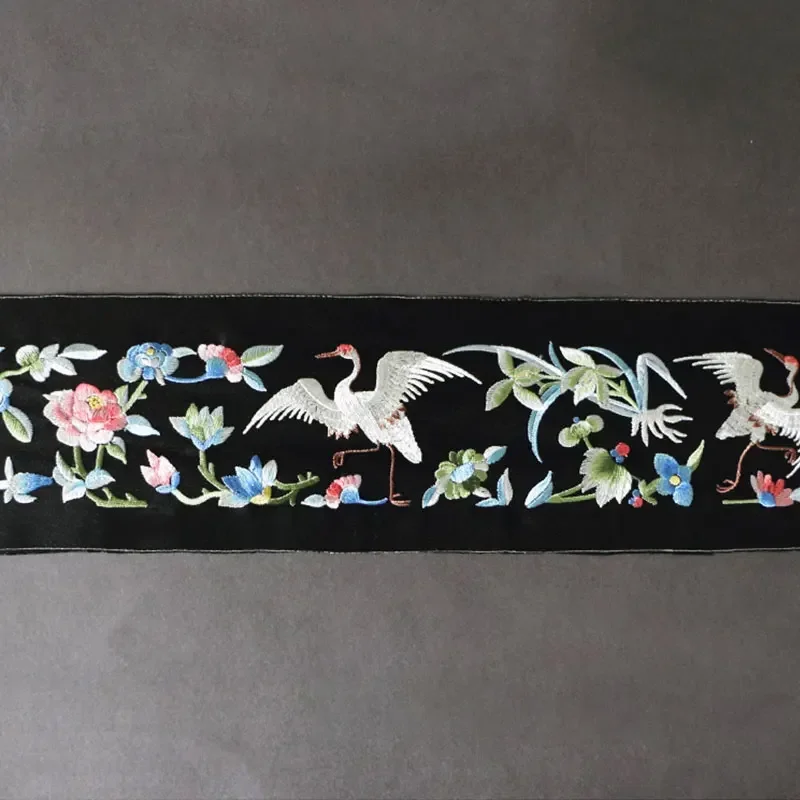 50cm Chinese Embroidered Webbing Lace Retro Embroidery Trim for DIY Hanfu Costume Cushion Curtain Decor Ribbon Accessories