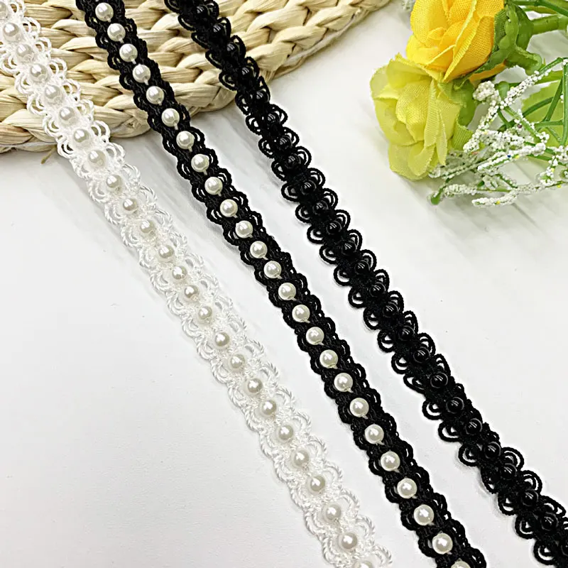 1 Meter Pearl Ribbon 0.4cm Pearl  Lace Clothing Leader diy Handmade Accessories