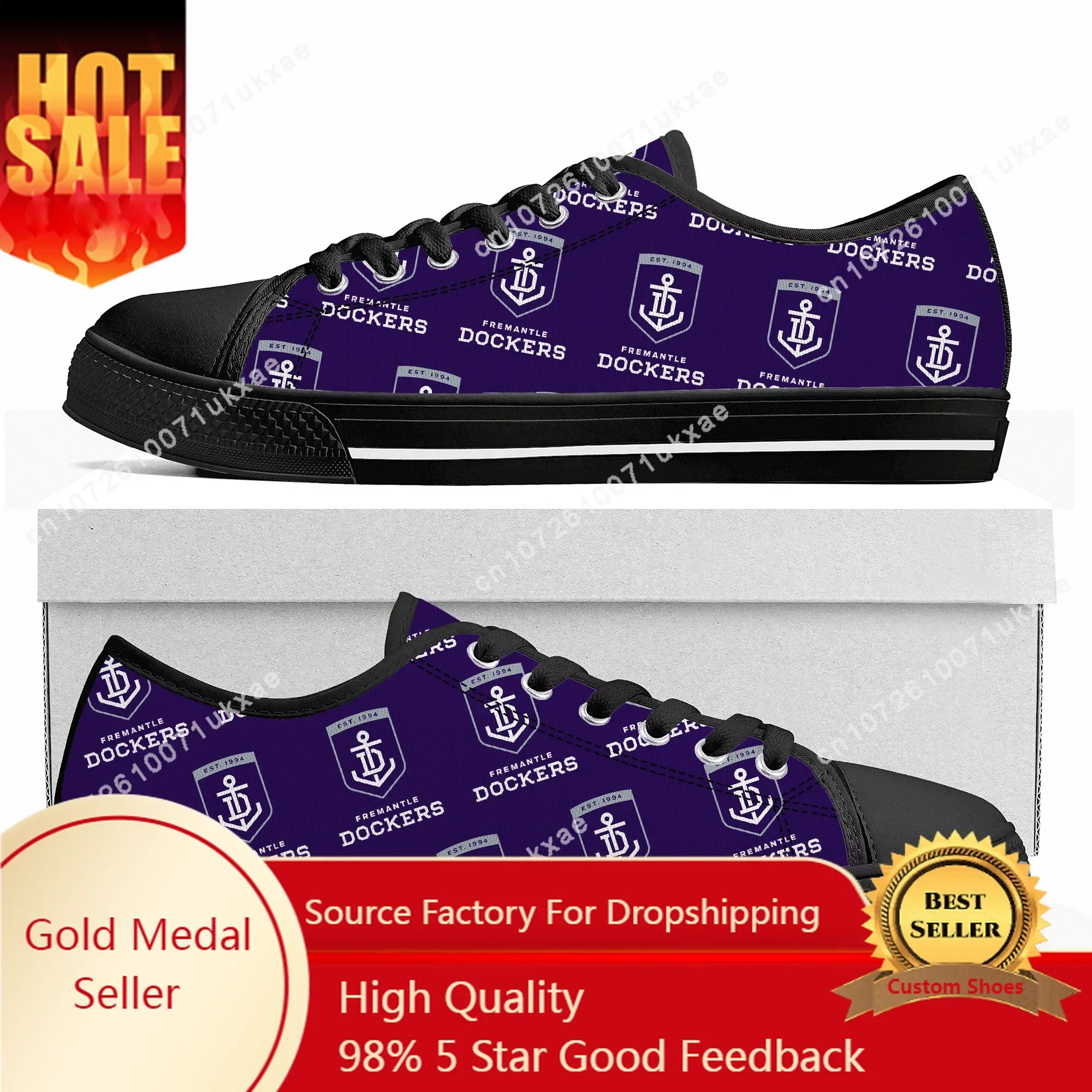 

Fremantle Australian Football Low Top Sneakers Mens Womens Teenager High Quality Canvas Sneaker couple Casual Shoes Custom Shoe