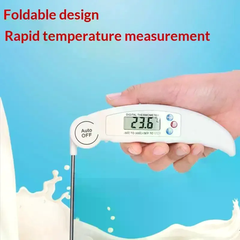Digital Food Instant Read Perfect For Cooking Baking Grilling Meat Milk Temperature Check Foldable