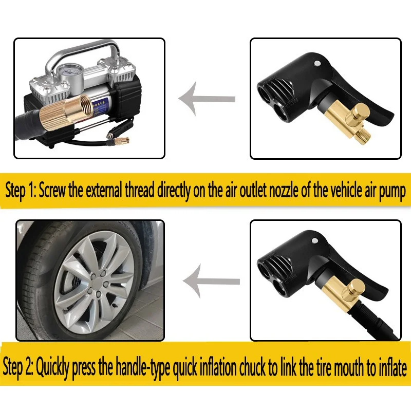 1Pcs Car Tire Valve Pump Nozzle Clamp Deflated Car Motorcycle Bike Air Chuck Inflator Inflatable Pump Adapter Thread Connector