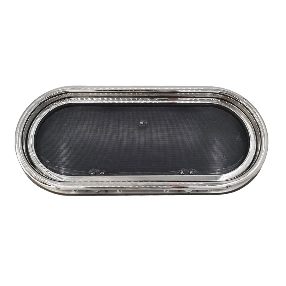 316 Stainless Steel Oval Window 25*560 with Anti-Mosquito Mesh Screen Marine Supplies for Boats Yachts Fishing Boats