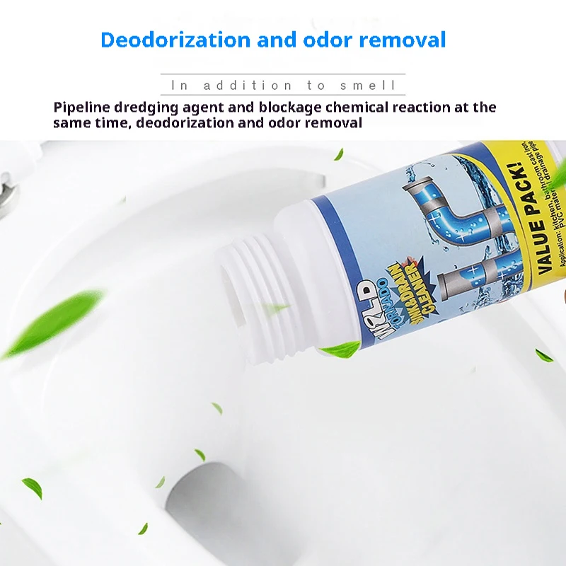 Powerful Dredge Clog Remover Drain Pipe Basin Cleaner Toilet Kitchen Pipe Deodorization Dredging Agent Sink Pipe Dredge Powder. view 3