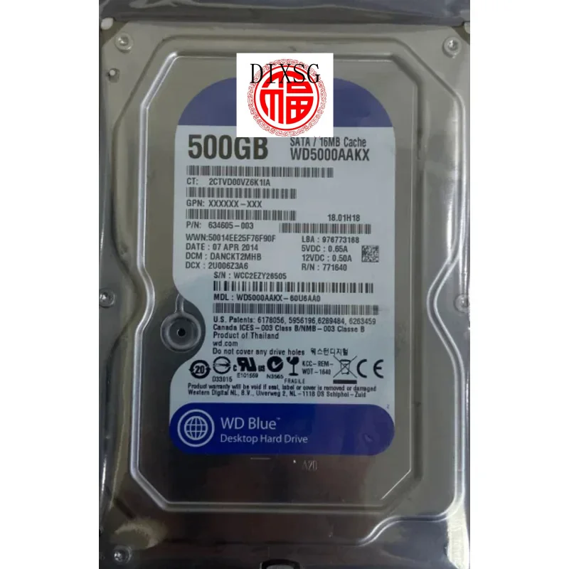 

Для настольного компьютера 3,5 WD5000AAKX 500G 7200 SATA3 500gb