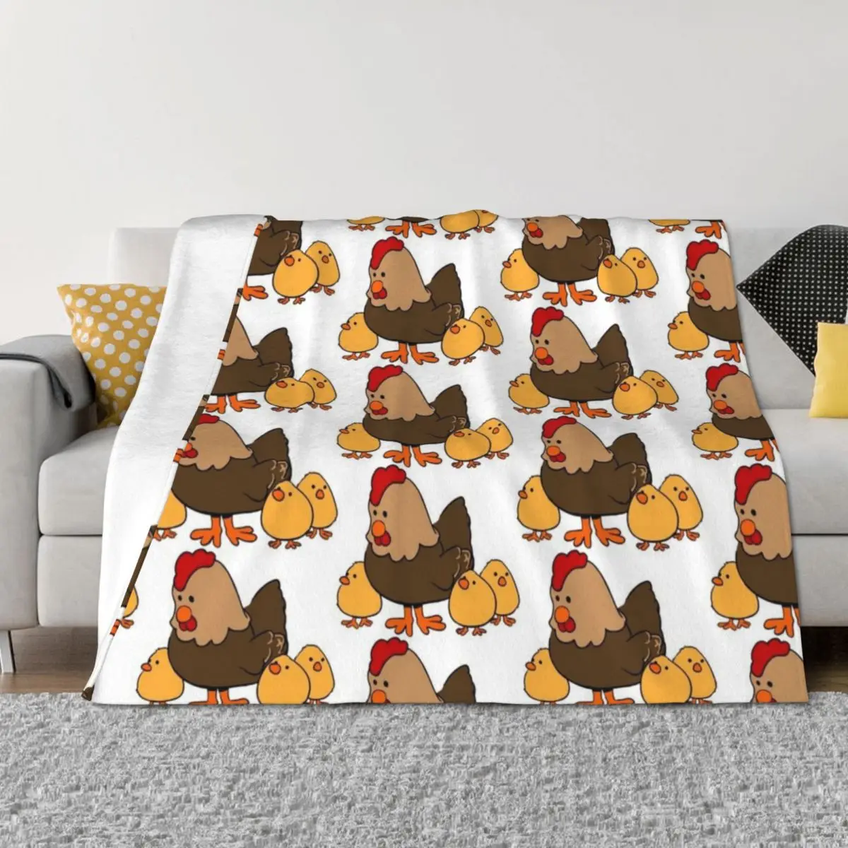 Hen and Chickens Throw Blanket Soft Soft Big Blankets For Sofas Flannel Blankets