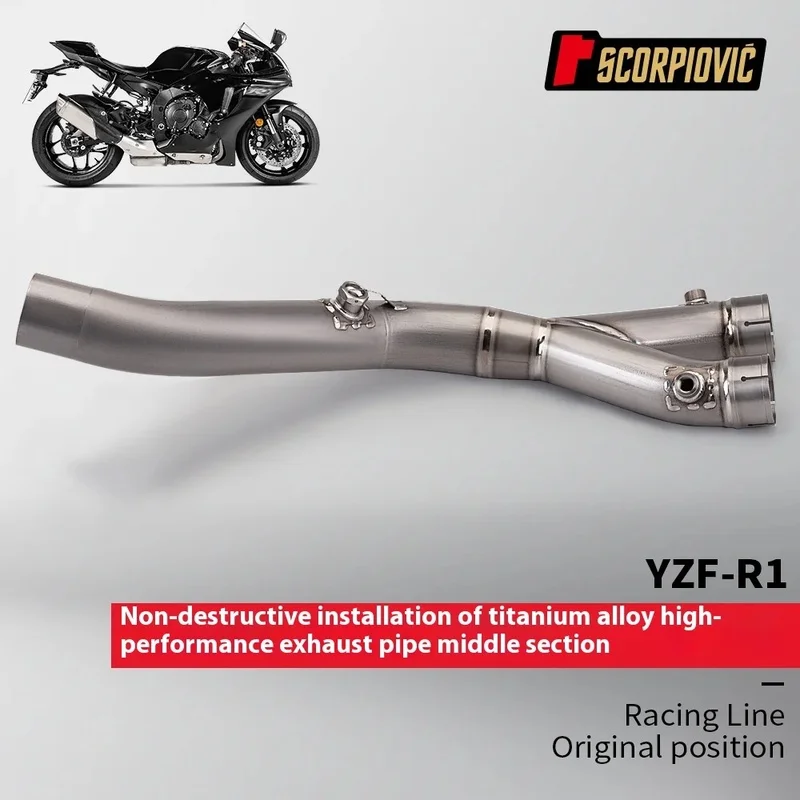 New Titanium Alloy Motorcycles Exhaust System Enhancement For Yamaha YZF-R1 2015-2024