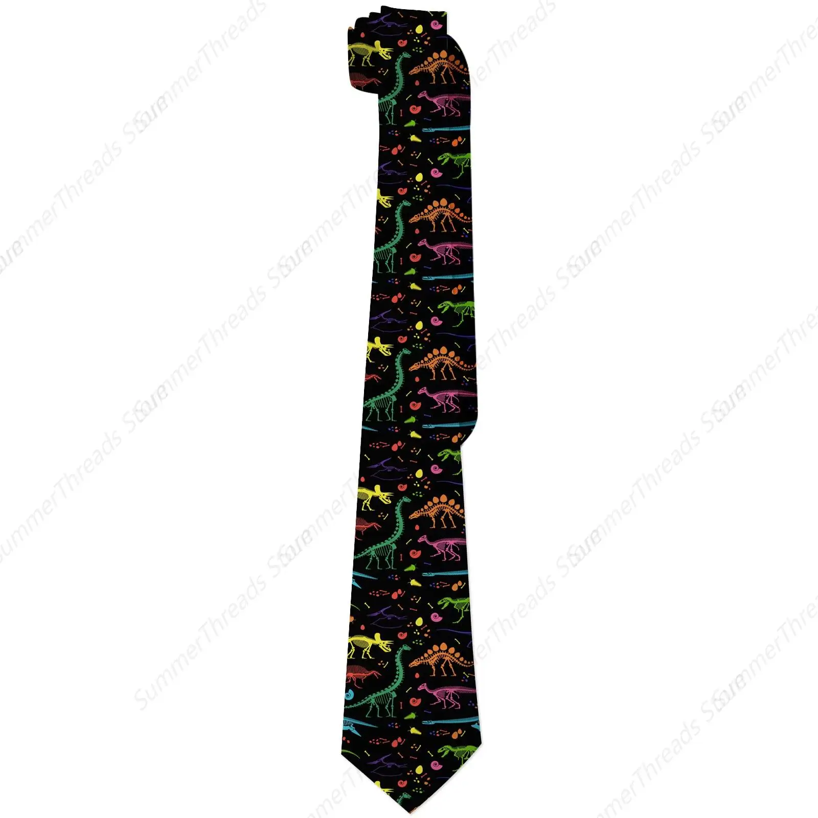 Men's Tie, Disparate Fossil Dinosaurs, 3.7