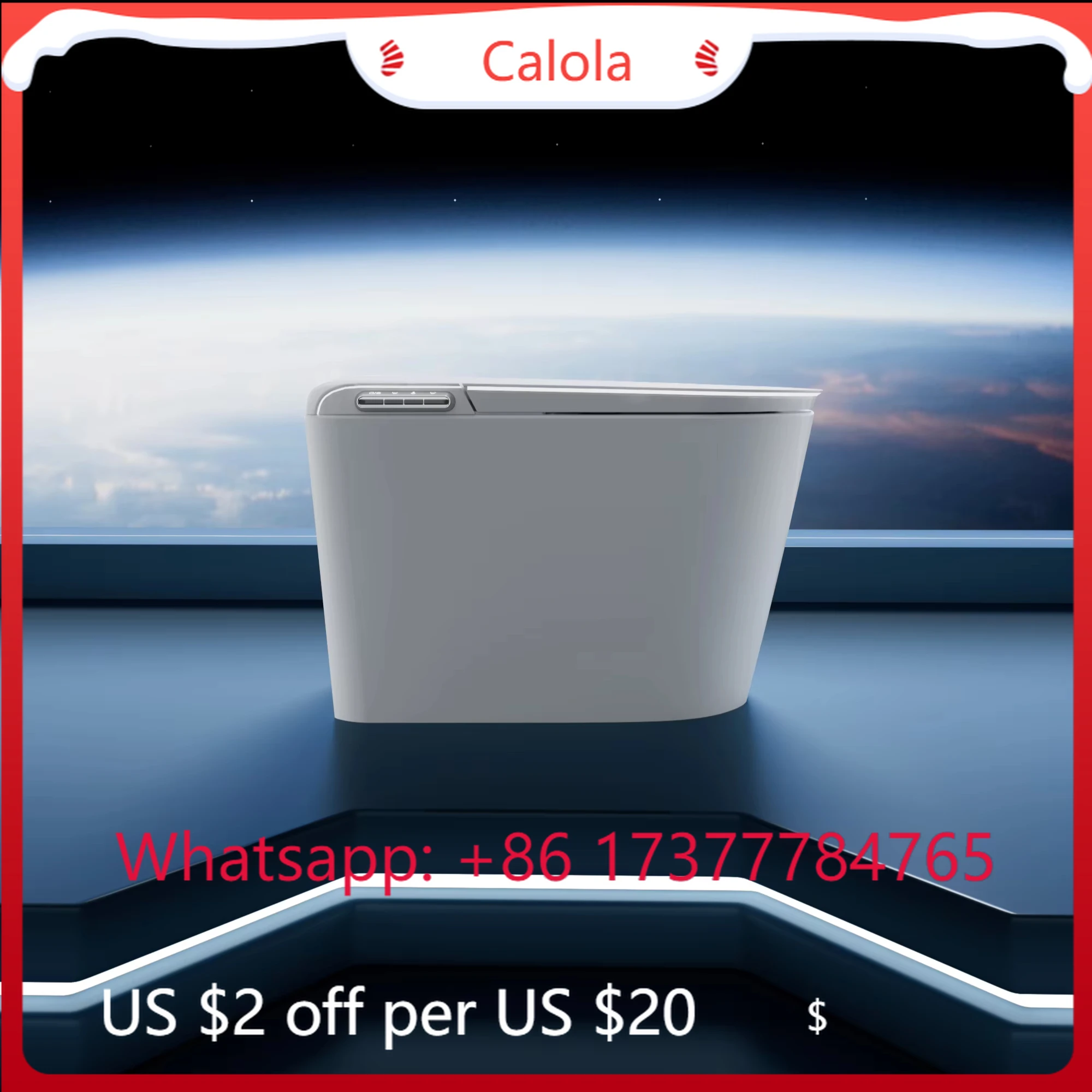 High Quality Modern Smart Ceramic Toilet, Luxury Wireless Remote Control Toilet with Heated Seat