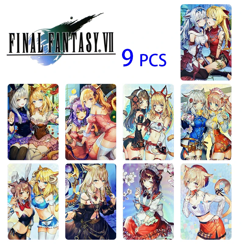 

9Pcs/set Final Fantasy Bronzing Collection Card Kids Toys Tifa Anime Characters Homemade Board Game Card Christmas Birthday Gift