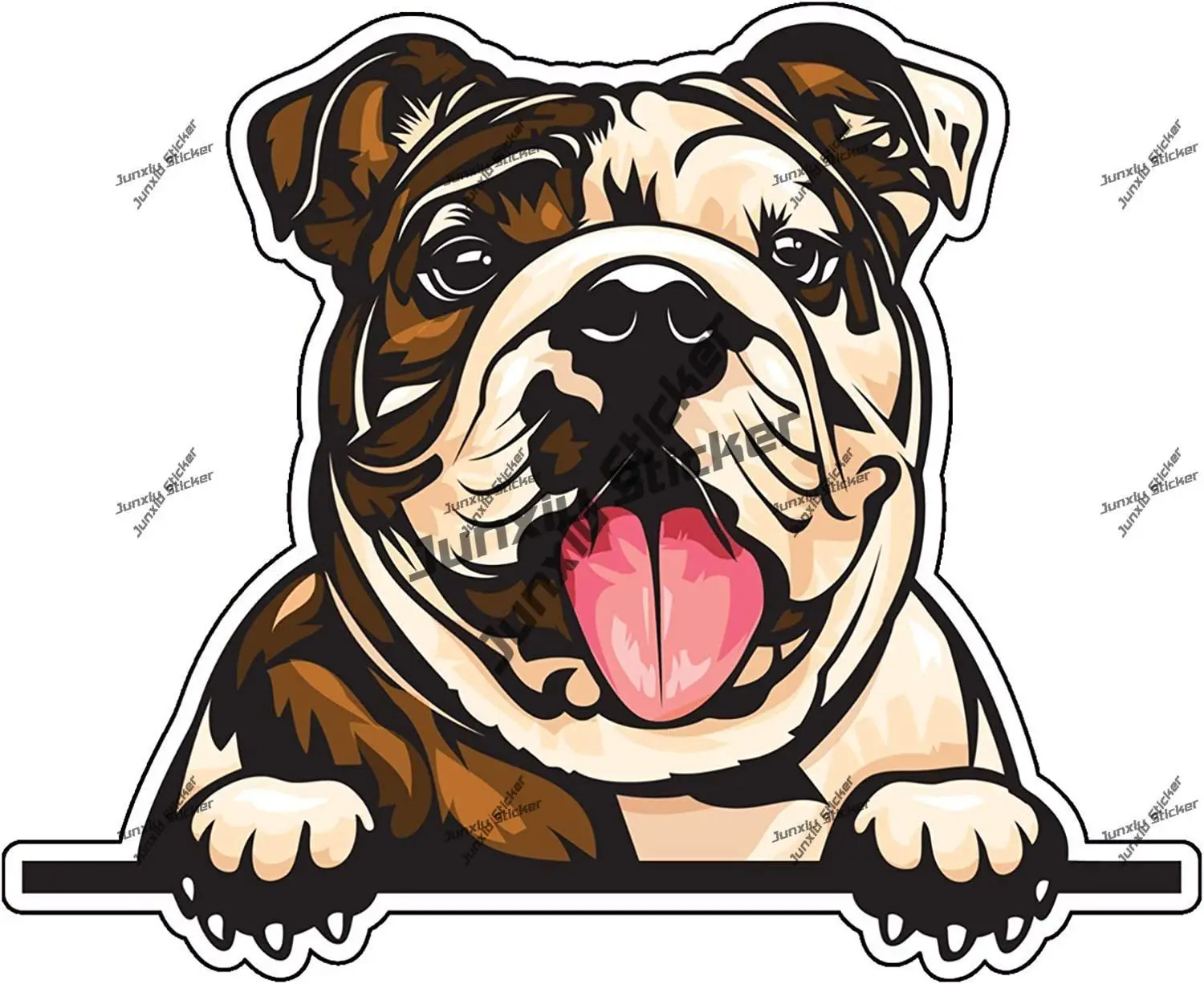 

Smiling English Bulldog Vinyl Decal Cartoon Dog Breed Sticker for Bumper Laptops Tumblers Windows Cars Trucks Walls Camper