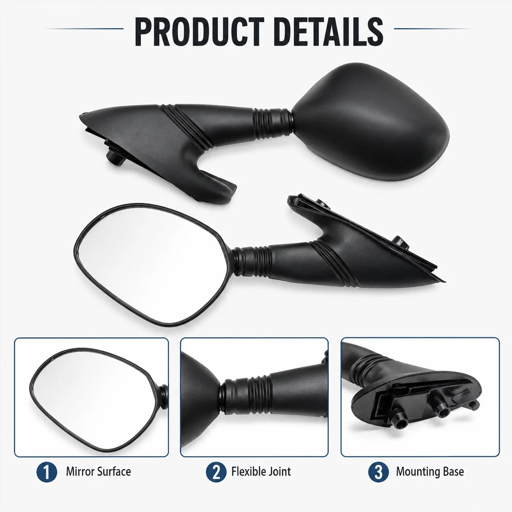 For Piaggio X9 125 250 500 Amalfi Evolution 581501, 581500 Rear View Mirror Set Curved mirror Durable accessories