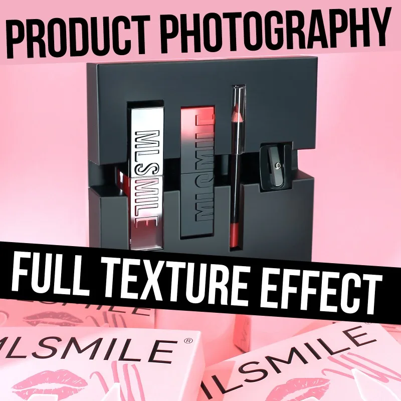 Kit de maquillaje de labios mate aterciopelado, juego todo en uno con sacapuntas de delineador de labios, bálsamo teñido con manchas de labios brillantes, uso completo en el día, esencial de viaje