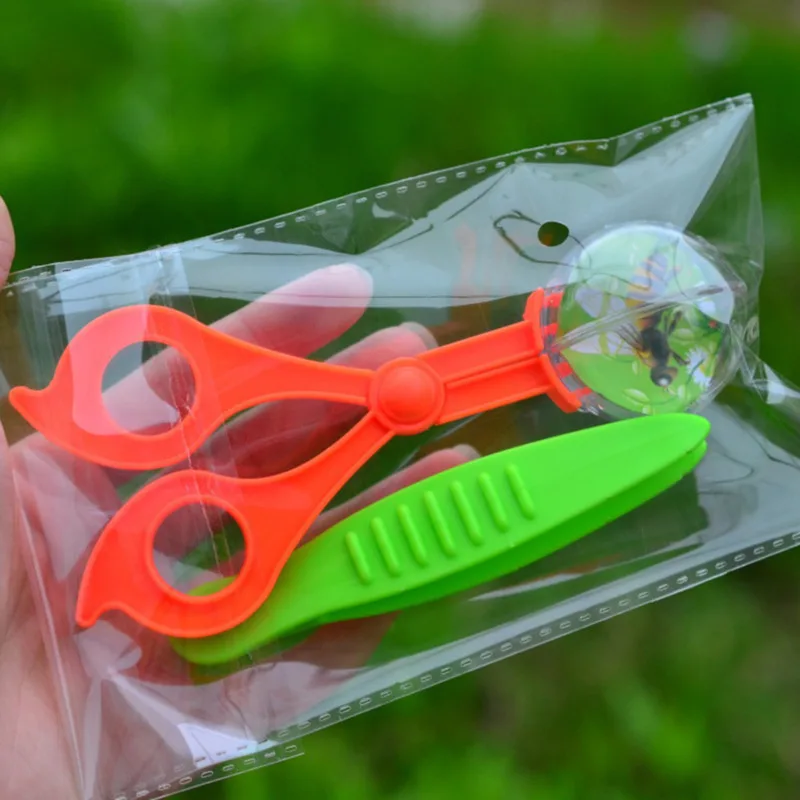 Bug Insect Catcher Scissors Tongs Tweezers Scooper Clamp Kids Toy Cleaning Tool For Biological outdoor adventure game toys