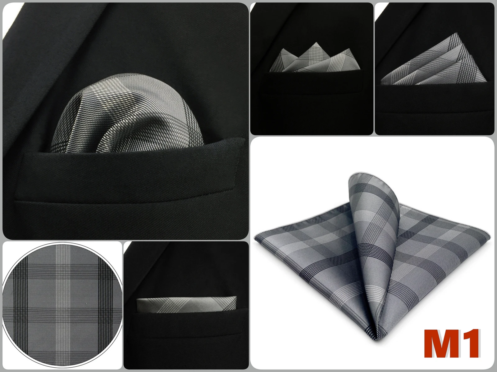 Pocket Square Handkerchief for Men Polka Dot Dots Plaid Check Checkered Suit Pocket Towel Hanky Mens Gift Wedding Business Party