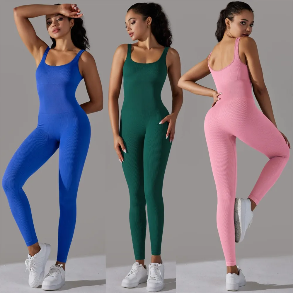 

Sport Suit Yoga Outfits Set Clothes Fitness Jumpsuit Sportswear For Women Gym Running Training Athletic Suit Wear For Female D43