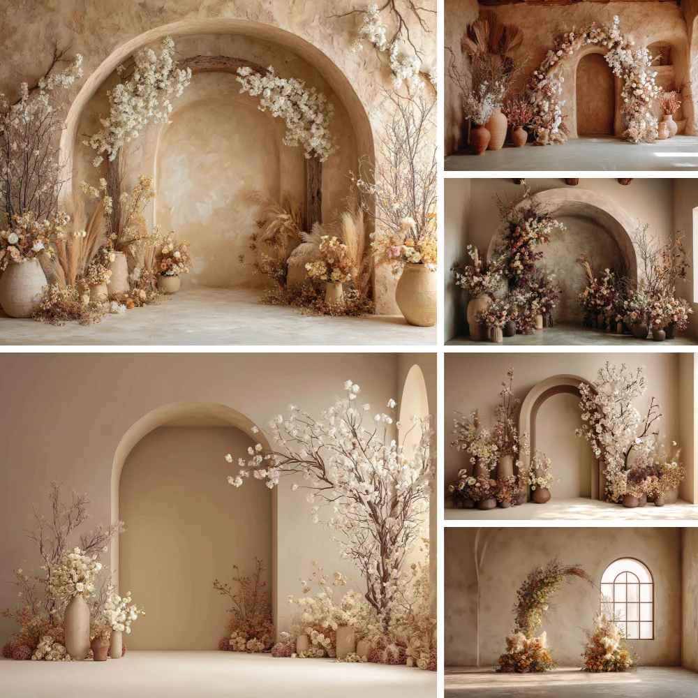 

Фон для фотосъемки в стиле бохо с цветочным принтом, окно комнаты для взрослых, день рождения, свадьба, портретный декор для беременных, фон для фотостудии