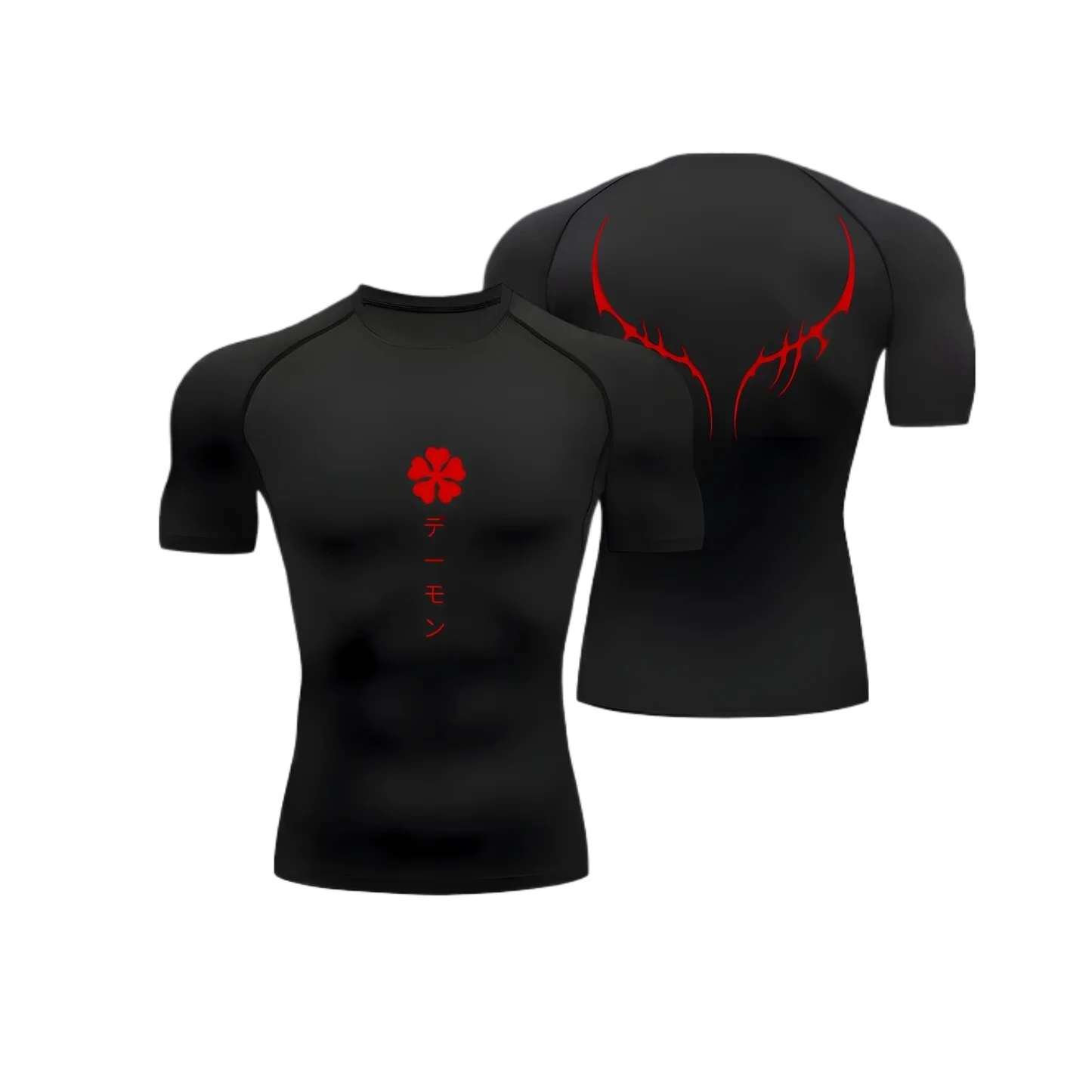 

Men's compression gym quick drying anime sports T-shirt fitness bra elastic summer autumn T-shirt