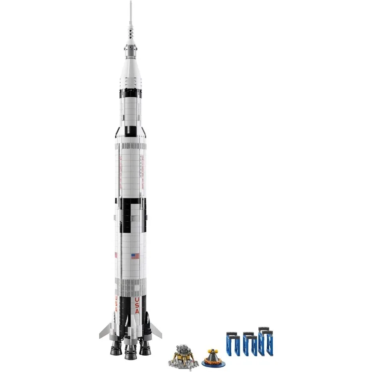 Idéias NASA Apollo Saturn V 92176 Modelo de Espaço Exterior Foguete para Crianças e Adultos, Kit de Construção de Ciências (1969 Peças)