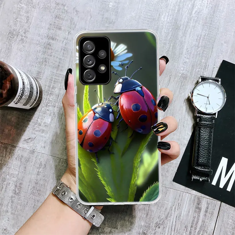 Insect Seven-Star ladybug Soft Phone Case for Samsung Galaxy A51 A50S A41 A31 A21S A11 A71 A70 A40 A30S A20E A10 A6 A7 A8 + A9 C