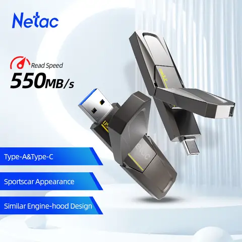 Netac USB 3.2 Solid State Pen Drive 128GB 256GB 512GB 1TB 520MB/s Typ C USB Flash Drive Darmowa wysyłka Pozycja US5 do laptopa i telefonu