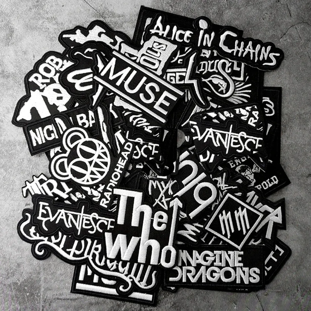 BAND DIY Embroidery Patch Applique Clothes Ironing Sewing Supplies Decorative Patches PUNK ROCK METAL MUSIC