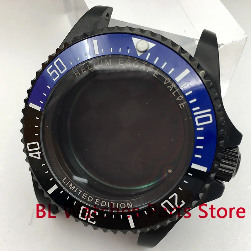 BL 43mm NH34 Watch Case Black Red Insert Sapphire Glass Fit NH35 NH36 ETA2824 2836 Miyota8205 8215 DG2813 3804 PT5000 Movement
