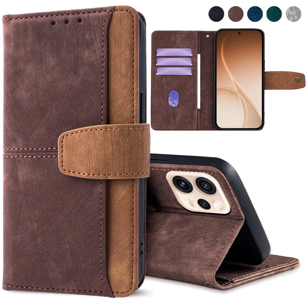 Business Metal buckle Phone Case for OPPO Reno 15 Pro Max Reno 14F 13F reno 14 13 12 10 Pro Find X8 Pro X8 Ultra Flip Cover