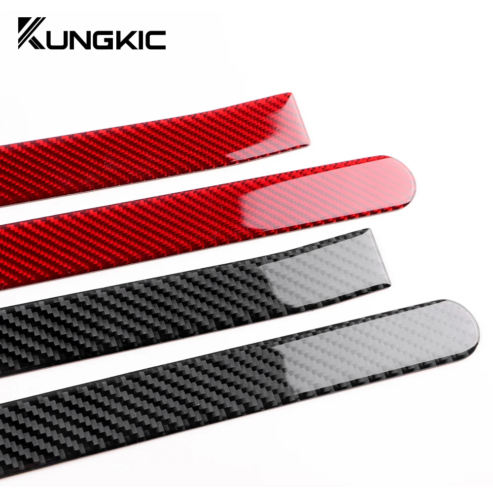 Real Soft Carbon Fiber Sticker For Kia Stinger CK 2019 2020 2021 2022 2023 LHD RHD Car Rear Brake Light Strip Trim Accessories view 4