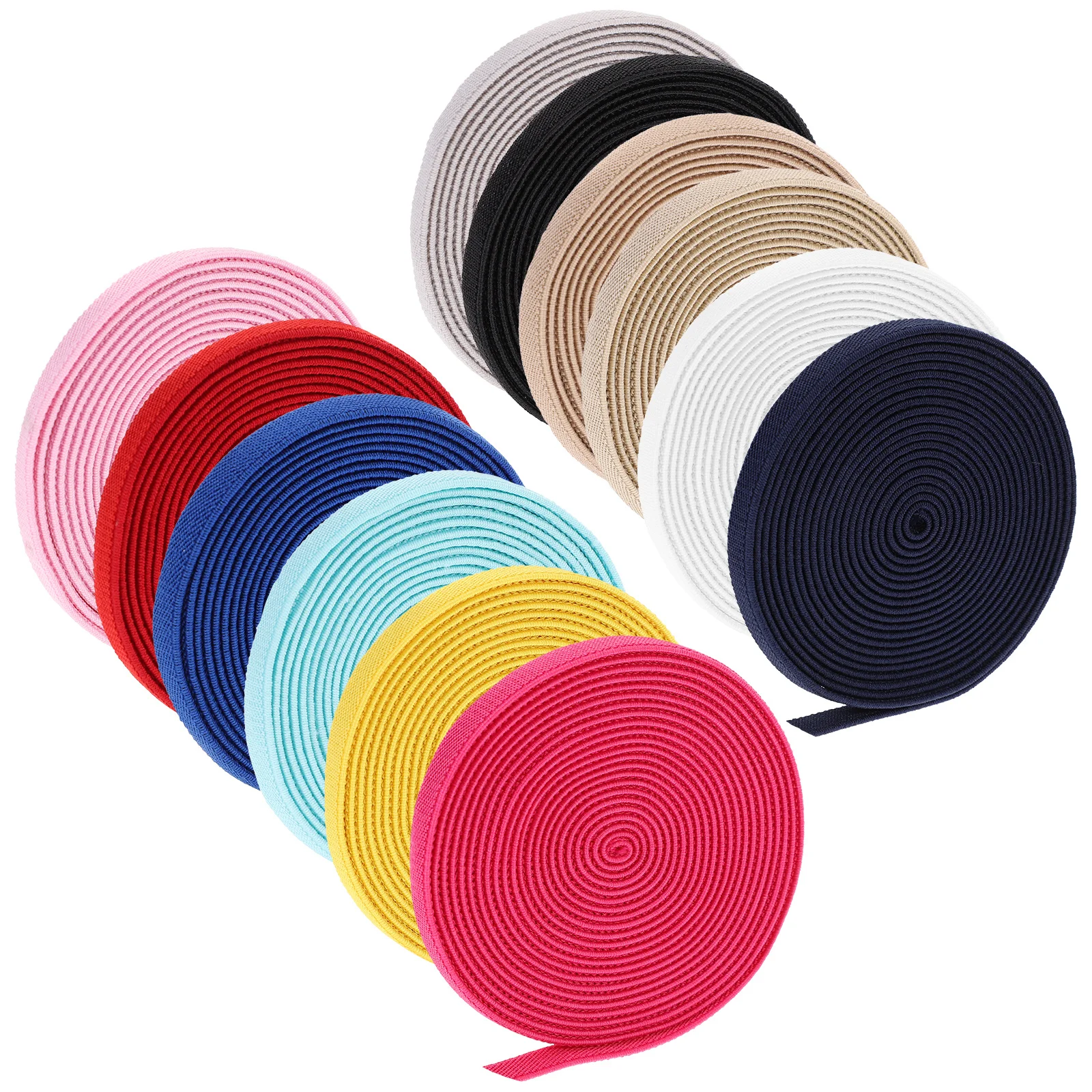 

12Pcs Elastic Bands for Sewing High Quality Latex Polyester Material Wide Flat Stretchy Craft DIY Clothing Accessories Colorful