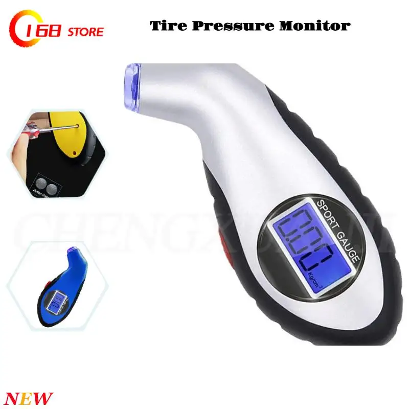 

Цифровой измеритель давления в шинах для мотоциклов, мини-диагностический инструмент, детектор автомобильного стайлинга, манометр для шин, портативный ЖК-дисплей