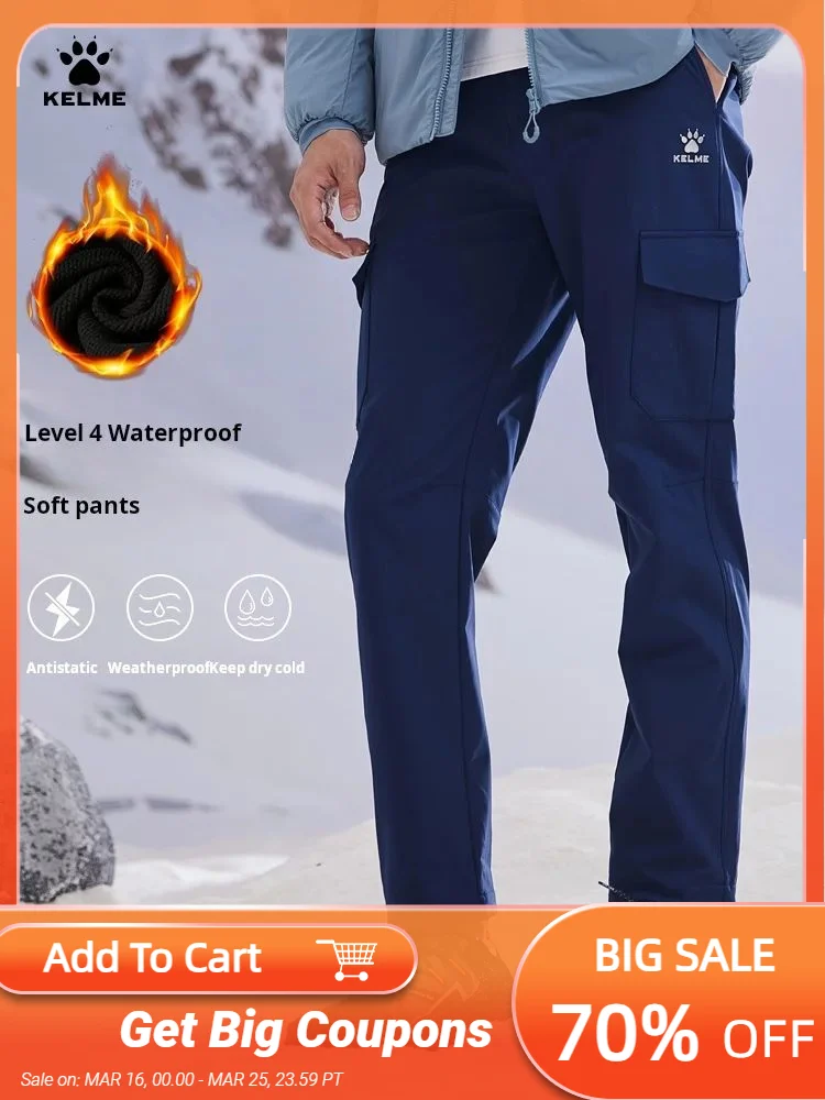 kelme-outdoor-soft-shell-work-pants-with-winter-fleece-insulation-hiking-pants-windproof-and-splash-proof-assault-pants