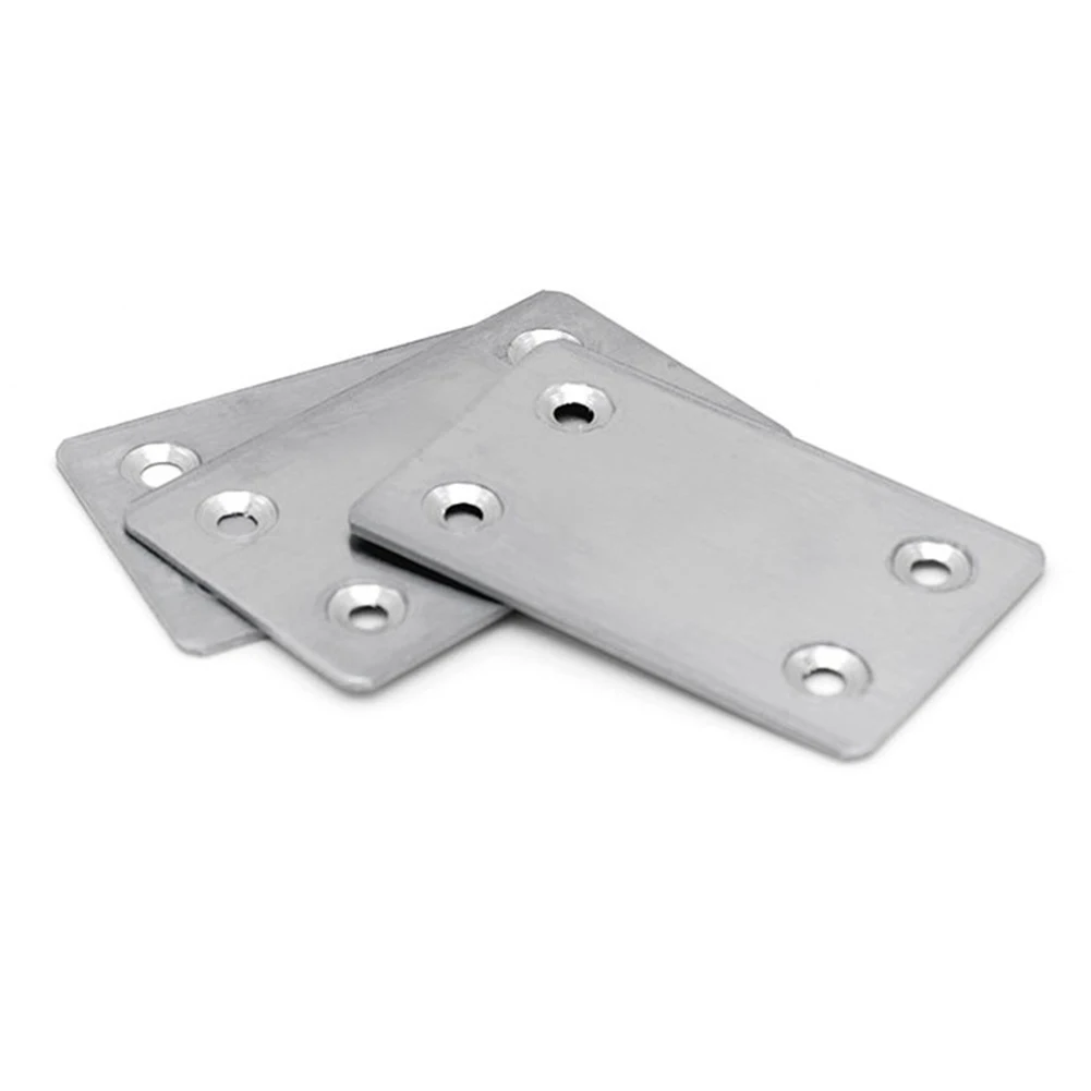 Furniture Connectors Fixing Piece Repair Plate Corner Brackets Furniture Flat Mending 4 Holes Connecting Fasteners image 4