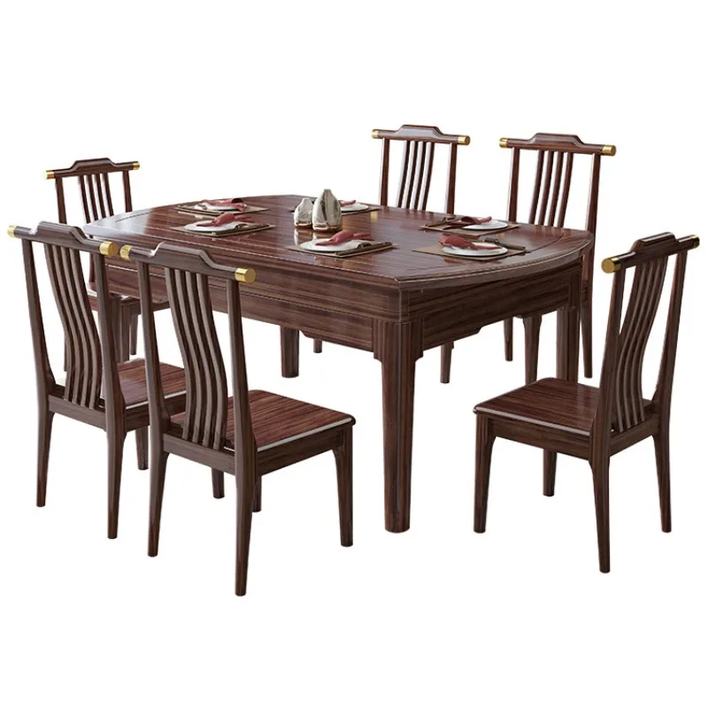 

New Chinese solid wood dining table and chairs