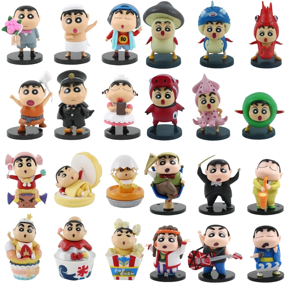 1Set Crayon Shin Chan Action Figure Cartoon Japanese Kawaii Figurines Collectibles Movie Peripheral Toy Gifts for Children